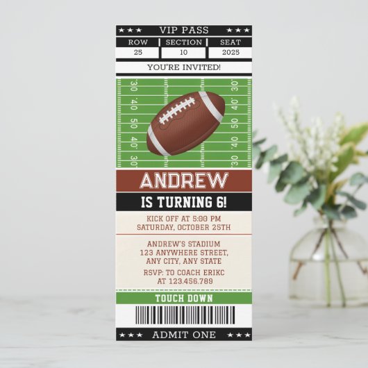 Einladung des persönlichen Fußballfans zum Geburts (Stehend Vorderseite)