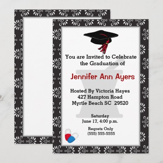 Einladung des pharmazeutischen Abschlusses (Vorne/Hinten)