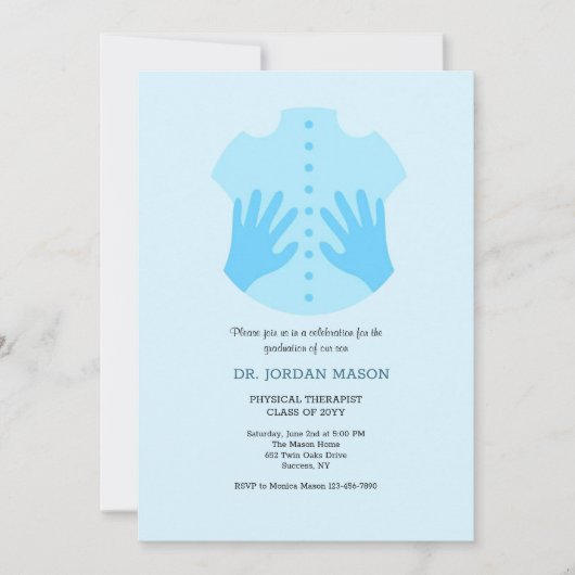 Einladung des Physiotherapeuten-Abschlusses (Vorderseite)