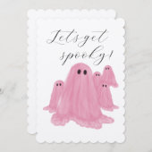 Einladung des Pink Ghost-Halloween-Party (Vorne/Hinten)
