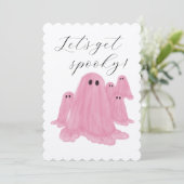 Einladung des Pink Ghost-Halloween-Party (Stehend Vorderseite)