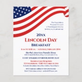 Einladung des Politischen Fundraiser Lincoln Day (Vorderseite)