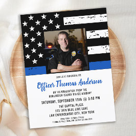 Einladung des Polizeibeamten Abschluss Foto zur St Postkarte