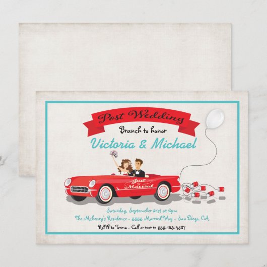 Einladung des Post Wedding Brunch Empfang (Vorne/Hinten)