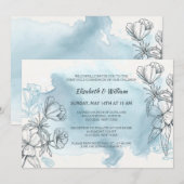 Einladung des Pulvers blauer Flora (Vorne/Hinten)