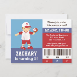 Einladung des Red Baseball Boy Birthday Party Tick