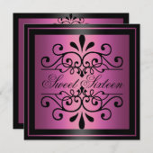 Einladung des Rosa-u. Schwarz-Bonbon-16 (Vorne/Hinten)