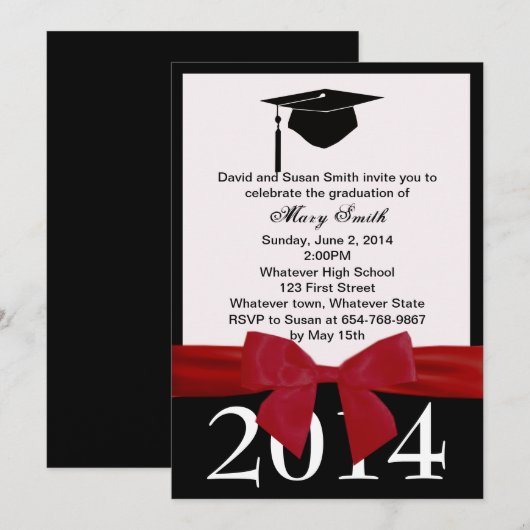 Einladung des Roten Abschlusses (Vorne/Hinten)