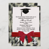 Einladung des Roten Abschlusses Ribbon und Schneel (Vorne/Hinten)