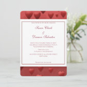 Einladung des Roten Herzens Valentine zum Hochzeit (Stehend Vorderseite)