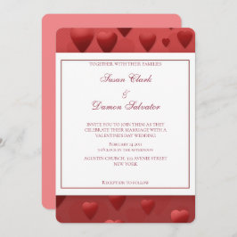Einladung des Roten Herzens Valentine zum Hochzeit