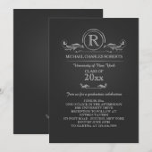 Einladung des Royal Silver Monogram Abschlusses (Vorne/Hinten)