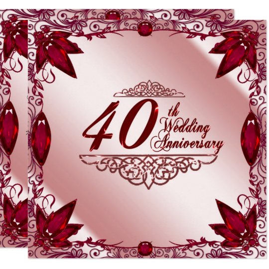 Einladung Des Rubin 40 Des Hochzeitstag 5 25x5 25 Zazzle De