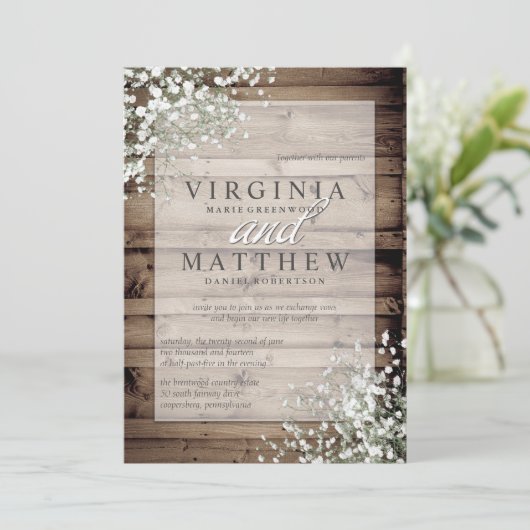 EINLADUNG DES RUSTIKISCHEN GIPSKRAUTS (Stehend Vorderseite)