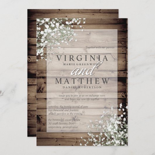 EINLADUNG DES RUSTIKISCHEN GIPSKRAUTS (Vorne/Hinten)