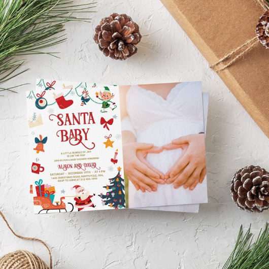 Einladung des Santa Baby Shower Fotos