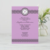 Einladung des schwarze Spitze-lila (Stehend Vorderseite)