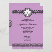 Einladung des schwarze Spitze-lila (Vorne/Hinten)