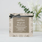 Einladung des schwarzen Bändchen-Brautparty (Stehend Vorderseite)