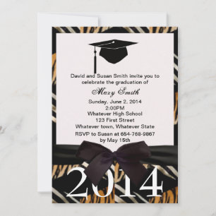 Einladung des schwarzen Ribbon Zebra und des Tiger