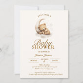 Einladung des Sleepy Teddy Bären zur neutralen Bab (Vorderseite)