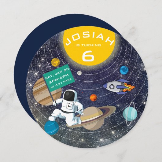 Einladung des Sonnensystems zum Geburtstag (Vorne/Hinten)