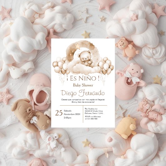 Einladung des Spanisch Baby Shower Boys