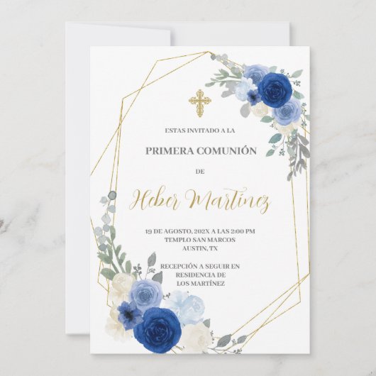 Einladung des Spanisch First Communy Boy (Vorderseite)