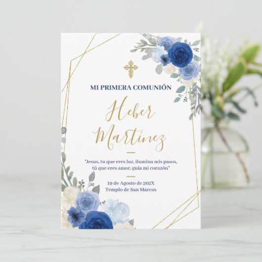 Einladung des Spanisch First Communy Boy (Stehend Vorderseite)