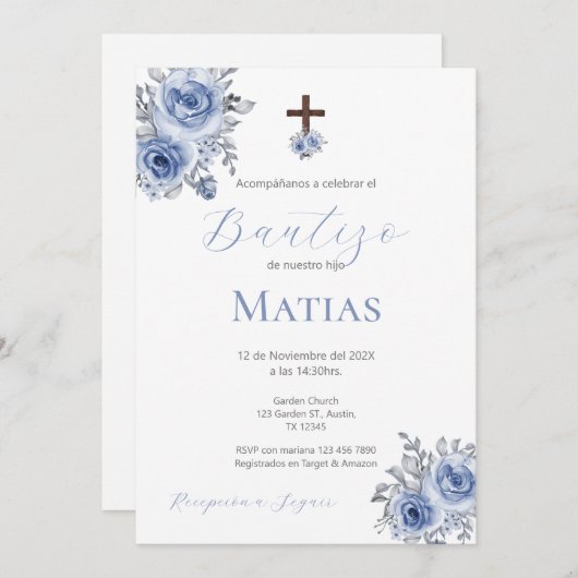 Einladung des spanischen Taufers Boy (Vorne/Hinten)