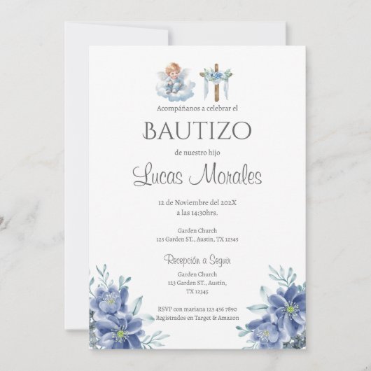 Einladung des spanischen Taufers Boy (Vorderseite)