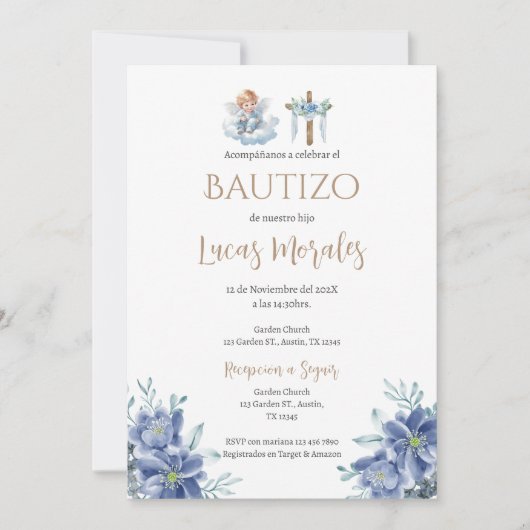 Einladung des spanischen Taufers Boy (Vorderseite)