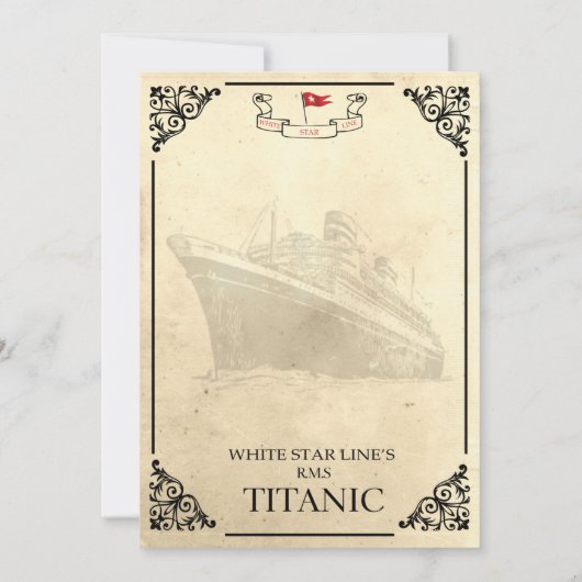 Einladung des Titanic Boarding Pass (Rückseite)