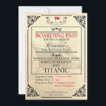 Einladung des Titanic Boarding Pass<br><div class="desc">Lass die Grandeur,  Spaß und Ehrfurcht der Titanic inspirier deine nächste Themenfunktion. Mit bearbeitbarem Text und Vintagem Hintergrund können Sie noch heute bearbeiten und bestellen!</div>