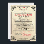 Einladung des Titanic Boarding Pass<br><div class="desc">Lass die Grandeur,  Spaß und Ehrfurcht der Titanic inspirier deine nächste Themenfunktion. Mit bearbeitbarem Text und Vintagem Hintergrund können Sie noch heute bearbeiten und bestellen!</div>