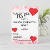 Einladung des Valentinstags an Single (Stehend Vorderseite)