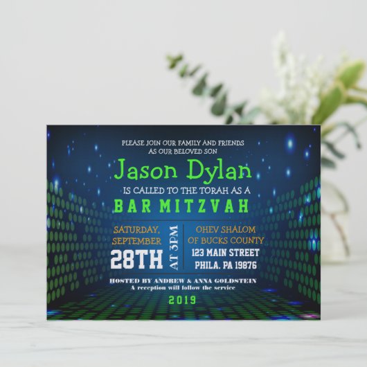 EINLADUNG DES VIDEOSPIELS Bar Mitzvah (Stehend Vorderseite)