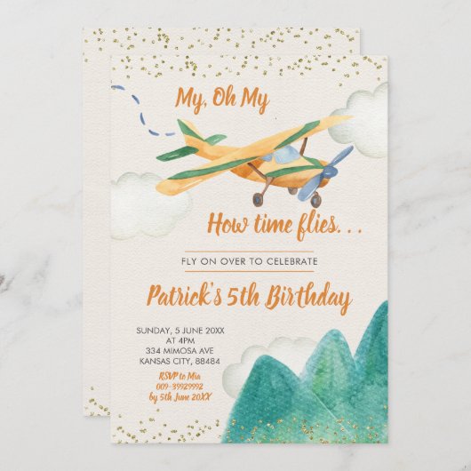 Einladung des Vintagen Flugzeugführers (Vorne/Hinten)