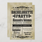 Einladung des Vintagen Junggeselinnen-Abschieds (Vorne/Hinten)