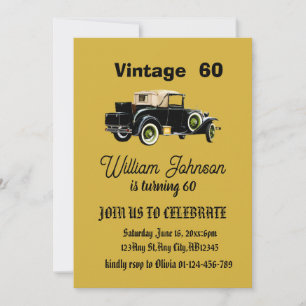 Einladung des Vintagen Mannes zum 60. Geburtstag