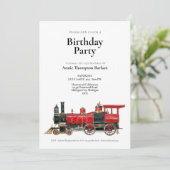 Einladung des Vintagen Roten Zuges zum Geburtstag (Stehend Vorderseite)