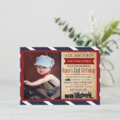 Einladung des Vintagen Zuges zum Geburtstag (Stehend Vorderseite)