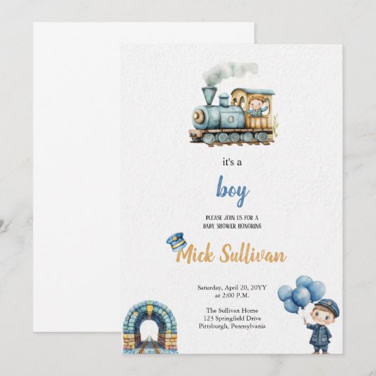 EINLADUNG DES WASSERFALLS BABYSHOWER (Vorne/Hinten)