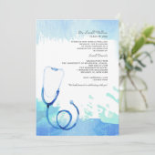 Einladung des Wasserfarben-Stethoskop (Stehend Vorderseite)