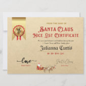 Einladung des Weihnachtsmanns zu einer guten Liste (Vorderseite)