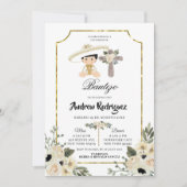 Einladung des weißen Blumenjungen Bautizo (Vorderseite)