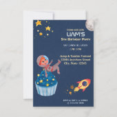 Einladung des Weltraumkindes Astronauten zum Gebur (Vorderseite)