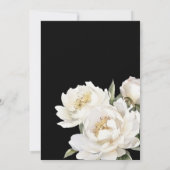 Einladung des White Peony Floral Black Wedding Arc (Rückseite)