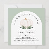 Einladung des White Pumpkin Fall Baby Shower Arch (Vorderseite)