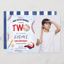 Einladung des White & Red Baseball Fotos